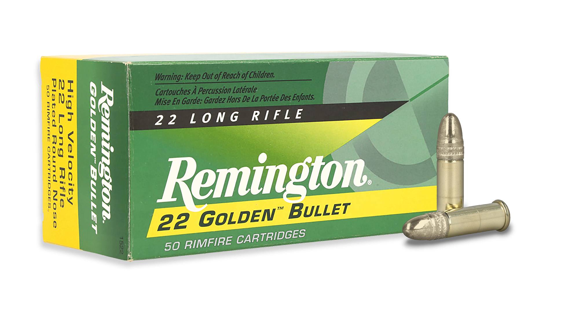 Remington 22 Golden Bullet 22 LR, 40 gr, Brass Plated Round Nose